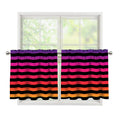 Rainbow Striped Pattern Print Tier Curtains