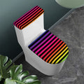 Rainbow Striped Pattern Print Toilet Lid And Tank Cover Set