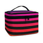 Rainbow Striped Pattern Print Travel Makeup Bag