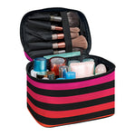 Rainbow Striped Pattern Print Travel Makeup Bag