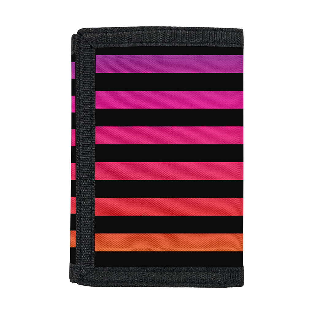 Rainbow Striped Pattern Print Trifold Wallet