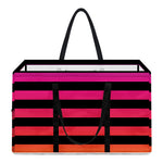 Rainbow Striped Pattern Print Utility Tote Bag