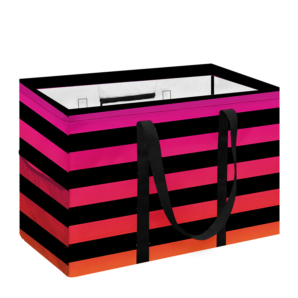 Rainbow Striped Pattern Print Utility Tote Bag
