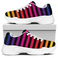 Rainbow Striped Pattern Print White Chunky Shoes