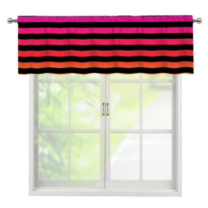 Rainbow Striped Pattern Print Window Valance