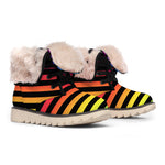 Rainbow Striped Pattern Print Winter Boots