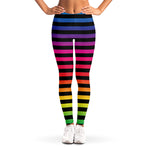 Rainbow Striped Pattern Print Women's Leggings