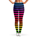 Rainbow Striped Pattern Print Women's Leggings