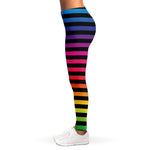 Rainbow Striped Pattern Print Women's Leggings