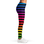 Rainbow Striped Pattern Print Women's Leggings