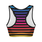 Rainbow Striped Pattern Print Women's Sports Bra
