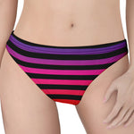 Rainbow Striped Pattern Print Women's Thong