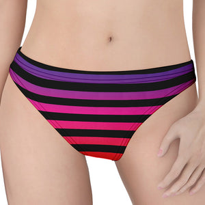 Rainbow Striped Pattern Print Women's Thong