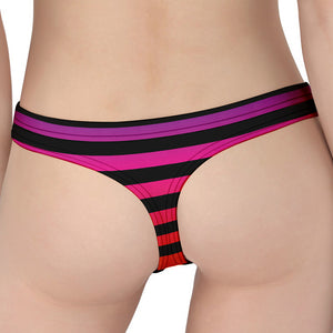 Rainbow Striped Pattern Print Women's Thong