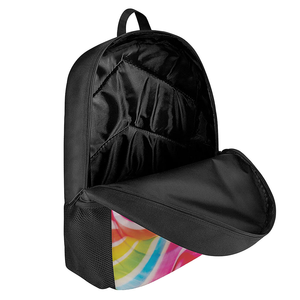 Rainbow Swirl Candy Print 17 Inch Backpack