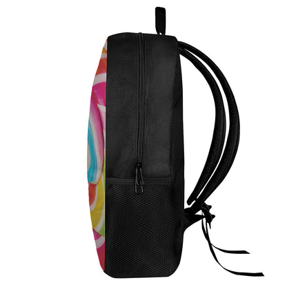 Rainbow Swirl Candy Print 17 Inch Backpack