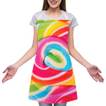 Rainbow Swirl Candy Print Adjustable Apron