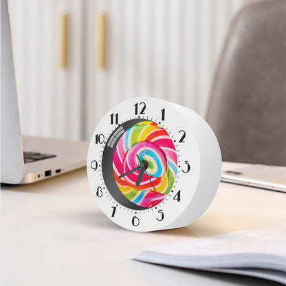 Rainbow Swirl Candy Print Alarm Clock