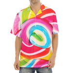 Rainbow Swirl Candy Print Aloha Shirt