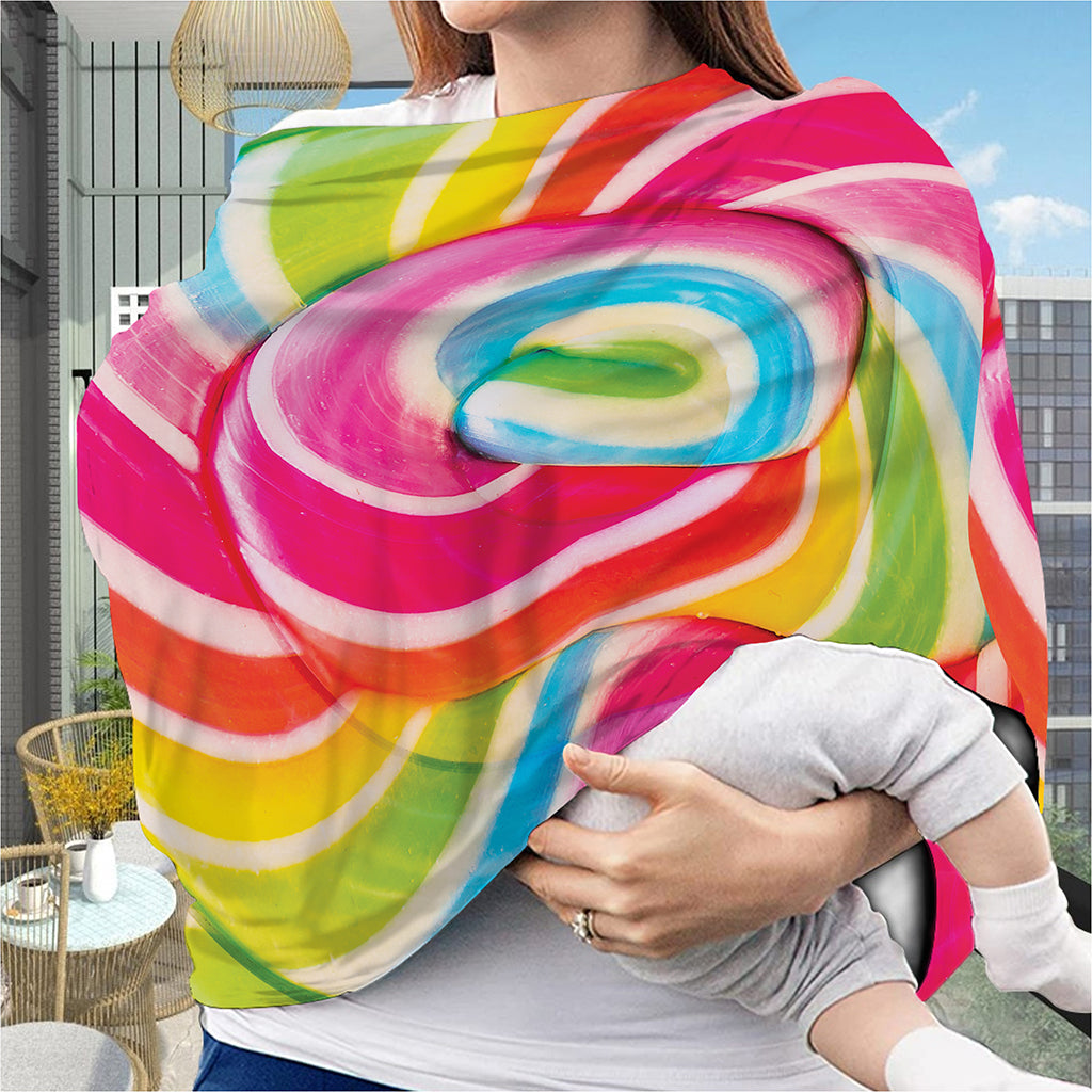 Rainbow Swirl Candy Print Baby Seat Cover