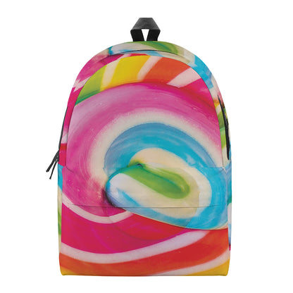 Rainbow Swirl Candy Print Backpack