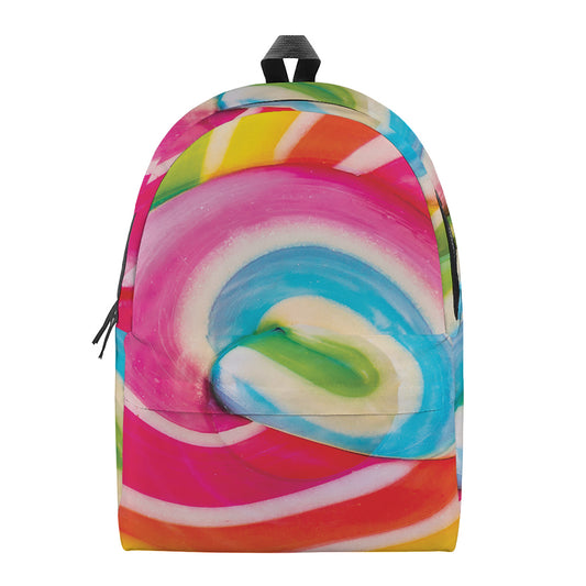 Rainbow Swirl Candy Print Backpack