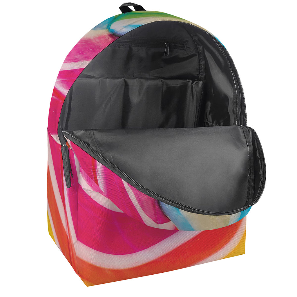 Rainbow Swirl Candy Print Backpack