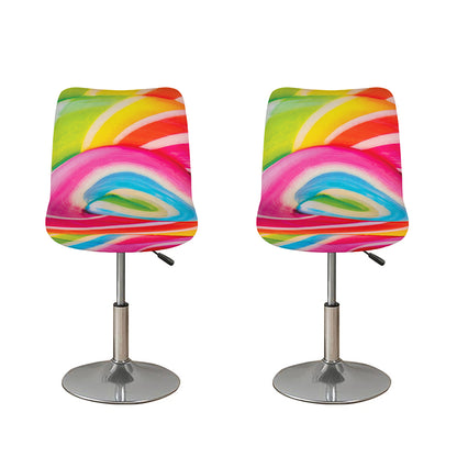 Rainbow Swirl Candy Print Bar Stool Covers