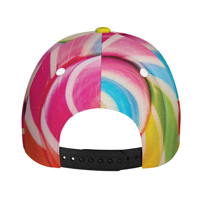 Rainbow Swirl Candy Print Baseball Cap