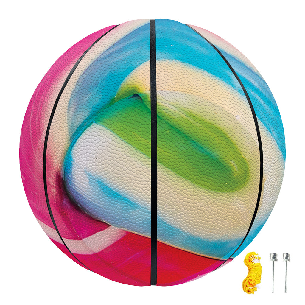 Rainbow Swirl Candy Print Basketball