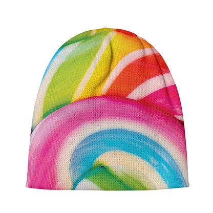 Rainbow Swirl Candy Print Beanie