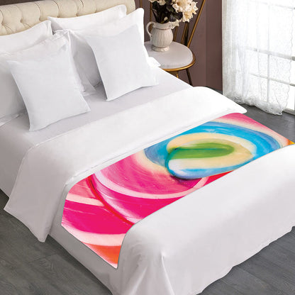 Rainbow Swirl Candy Print Bed Runner