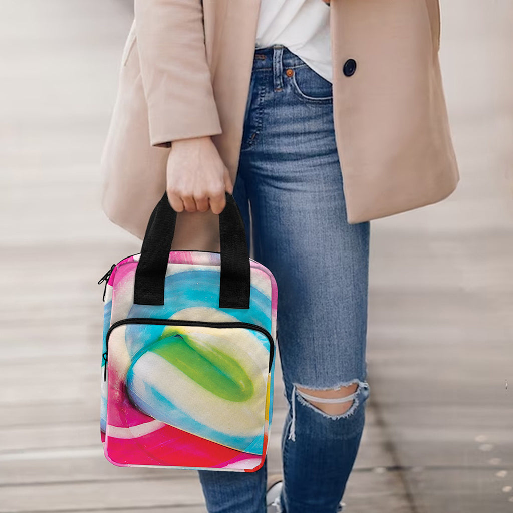 Rainbow Swirl Candy Print Bible Tote Bag