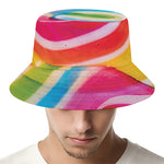 Rainbow Swirl Candy Print Bucket Hat