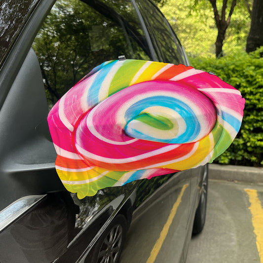 Rainbow Swirl Candy Print Car Side Mirror Covers