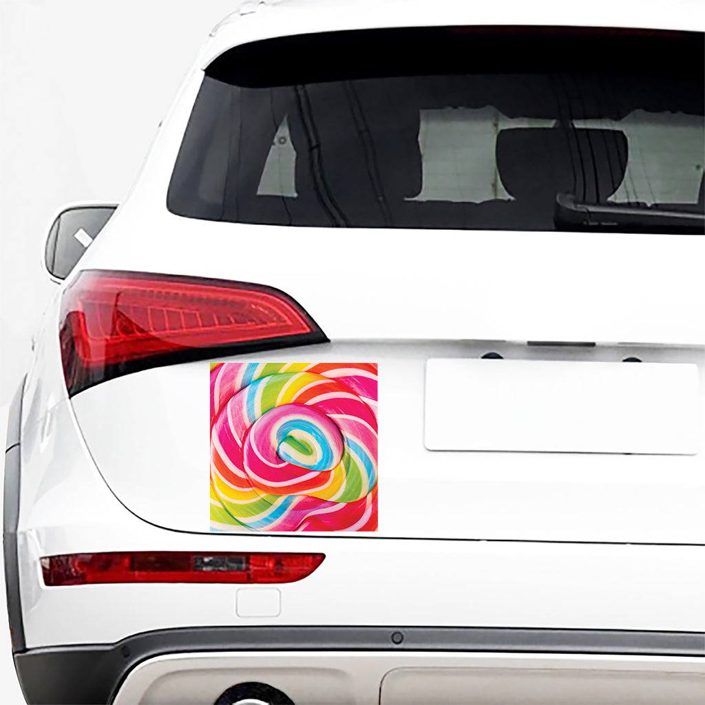 Rainbow Swirl Candy Print Car Sticker