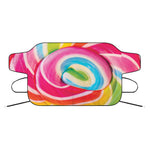 Rainbow Swirl Candy Print Car Windshield Snow Cover