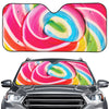 Rainbow Swirl Candy Print Car Windshield Sun Shade