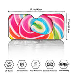 Rainbow Swirl Candy Print Car Windshield Sun Shade