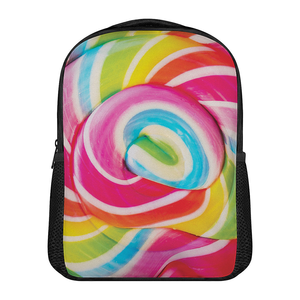 Rainbow Swirl Candy Print Casual Backpack