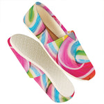 Rainbow Swirl Candy Print Casual Shoes