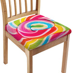 Rainbow Swirl Candy Print Chair Cushion Cover