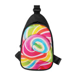 Rainbow Swirl Candy Print Chest Bag