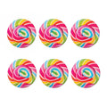 Rainbow Swirl Candy Print Coaster Set