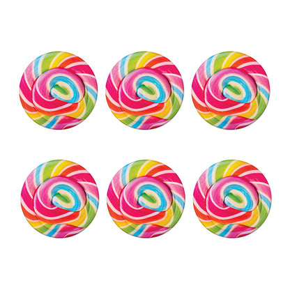 Rainbow Swirl Candy Print Coaster Set