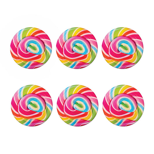 Rainbow Swirl Candy Print Coaster Set