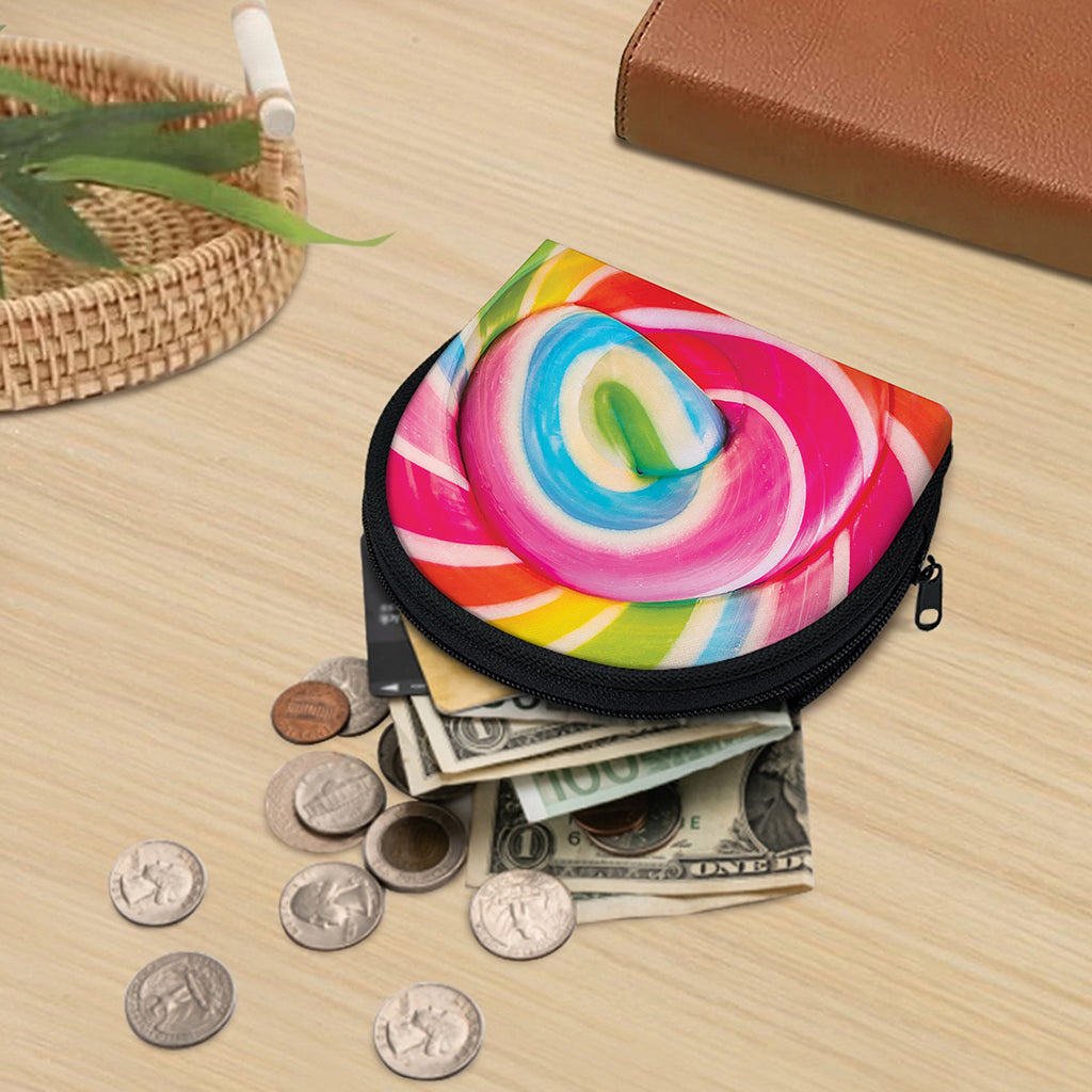 Rainbow Swirl Candy Print Coin Purse