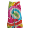 Rainbow Swirl Candy Print Cotton Front Slit Maxi Skirt