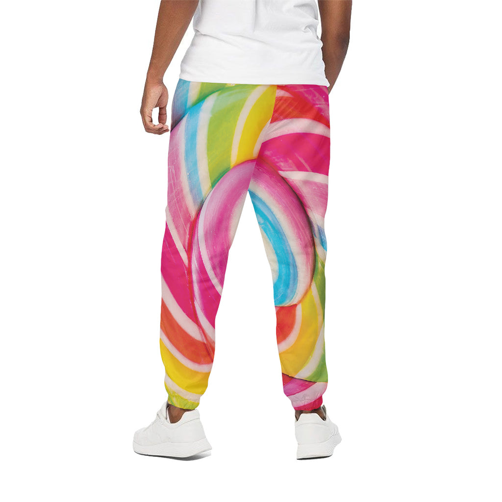 Rainbow Swirl Candy Print Cotton Pants