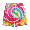 Rainbow Swirl Candy Print Cotton Shorts